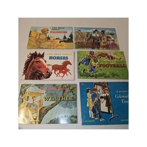 Vintage I Can Read About Football Thanksgiving Horses Children's PB Books